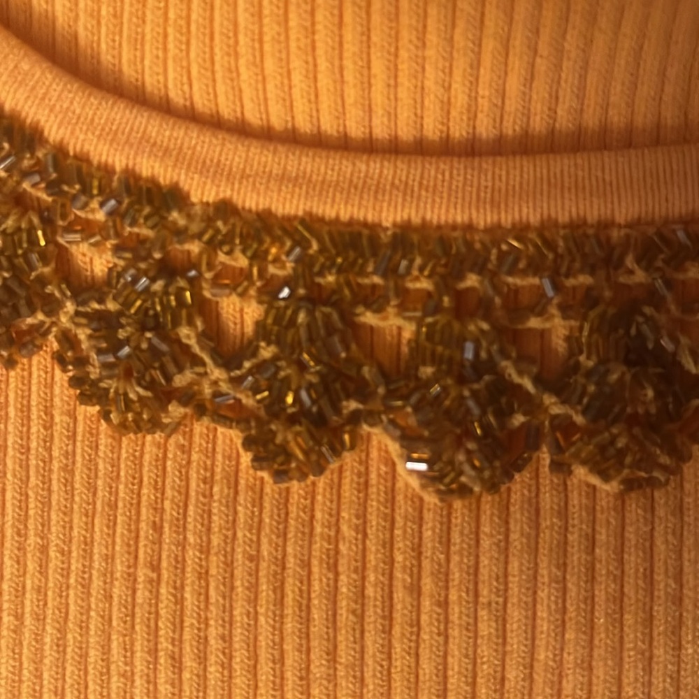 Cache Rib Knit Bead Embellished
Neck Stretch Top Size L - Picture 7 of 7